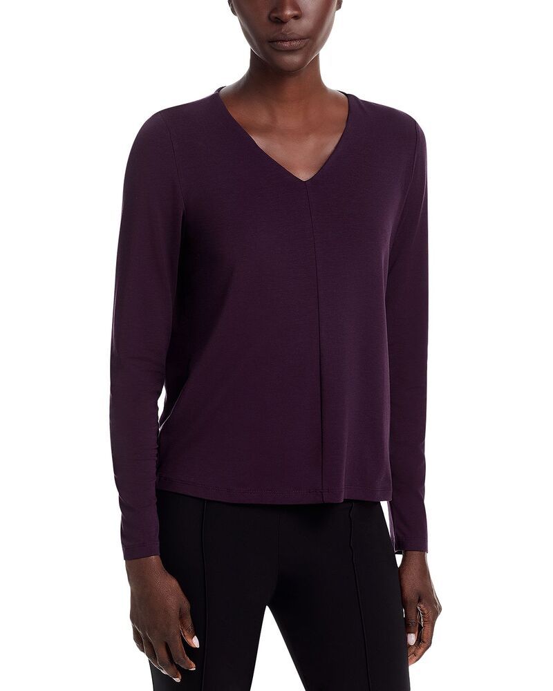 エイリーンフィッシャー レディース トップス シャツ Vネック ニット ジャージー Eileen Fisher Fine Stretch Jersey Knit V Neck Top Violet バイオレット