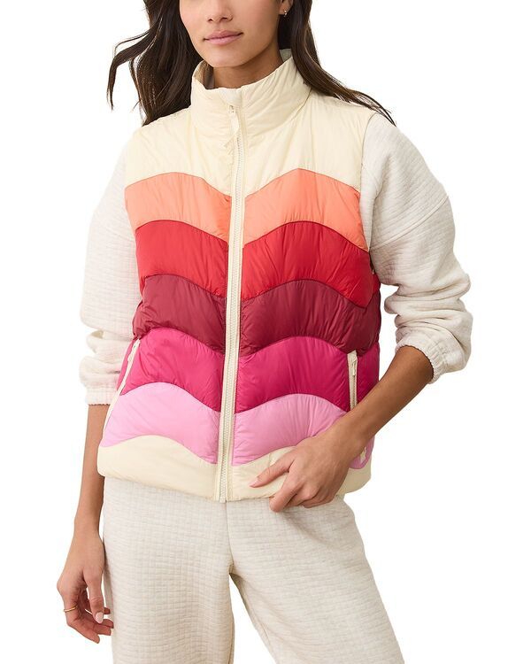 マリーン レイヤー レディース アウター ベスト Marine Layer Sunset Puffer Vest Warm Wave