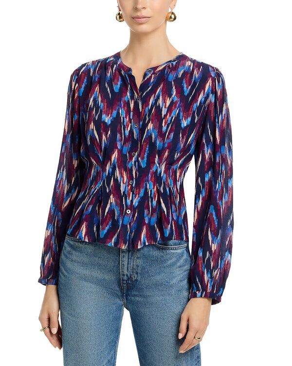 ヴェルヴェットバイグラハムスペンサー レディース トップス シャツ ウエストマーク ブラウス Velvet by Graham Spencer Estella Cinched Waist Blouse Multi マルチカラー