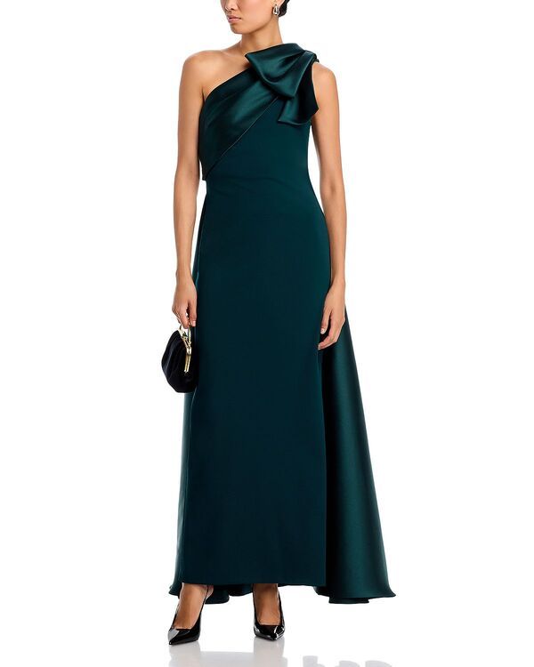 アクア レディース トップス ワンピース AQUA Long Mikadone Shoulder Bow Fit and Flare Gown Exclusive Green グリーン アクア レディース トップス ワンピース AQUA Long Mikadone Shoulder Bow Fit and Flare Gown Exclusive Green グリーン