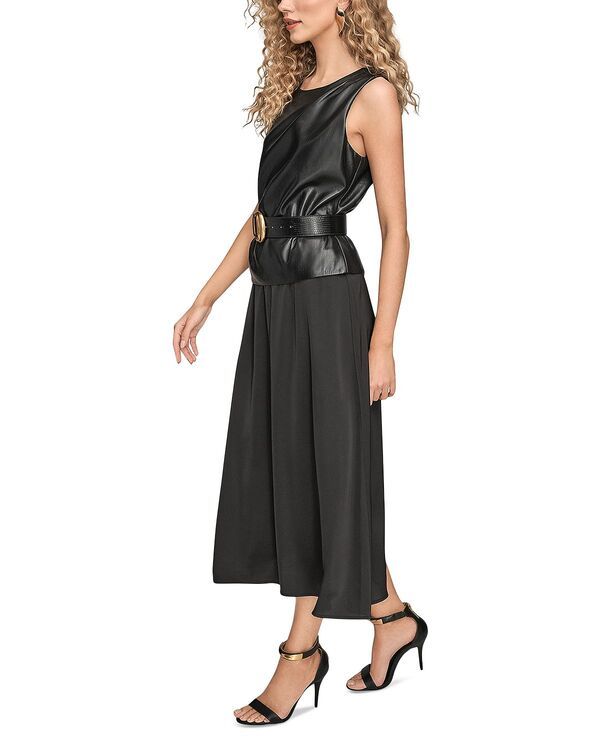 ダナ キャラン ニューヨーク レディース トップス ワンピース Donna Karanew York Mix Media Beltedress Black ブラック ダナ キャラン ニューヨーク レディース トップス ワンピース Donna Karanew York Mix Media Beltedress Black ブラック