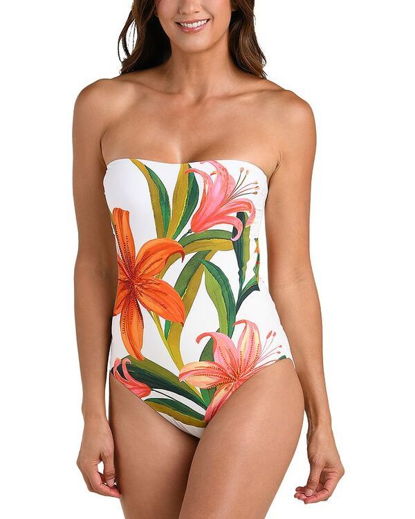 ラブランカ レディース 水着 上下セット La Blanca Jungle Blossoms Bandeau One Piece Swimsuit Multi マルチカラー