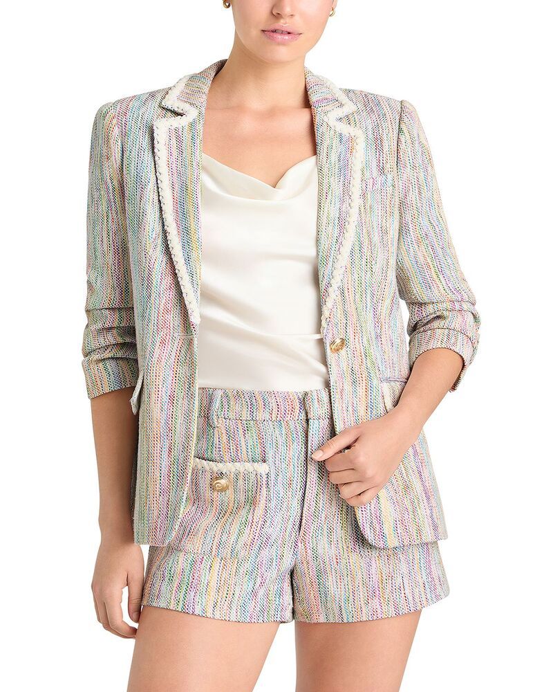 サンク ア セプト レディース アウター ジャケット・ブルゾン ツイード ブレザー Cinq Sept Prism Tweed Khloe Blazer Ivory Multi アイボリー 56,540円