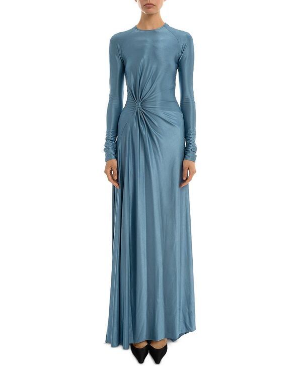 ヴィクトリア ベッカム レディース トップス ワンピース Victoria Beckham Long Sleeve Twist Detail Gown Stone ストーン
