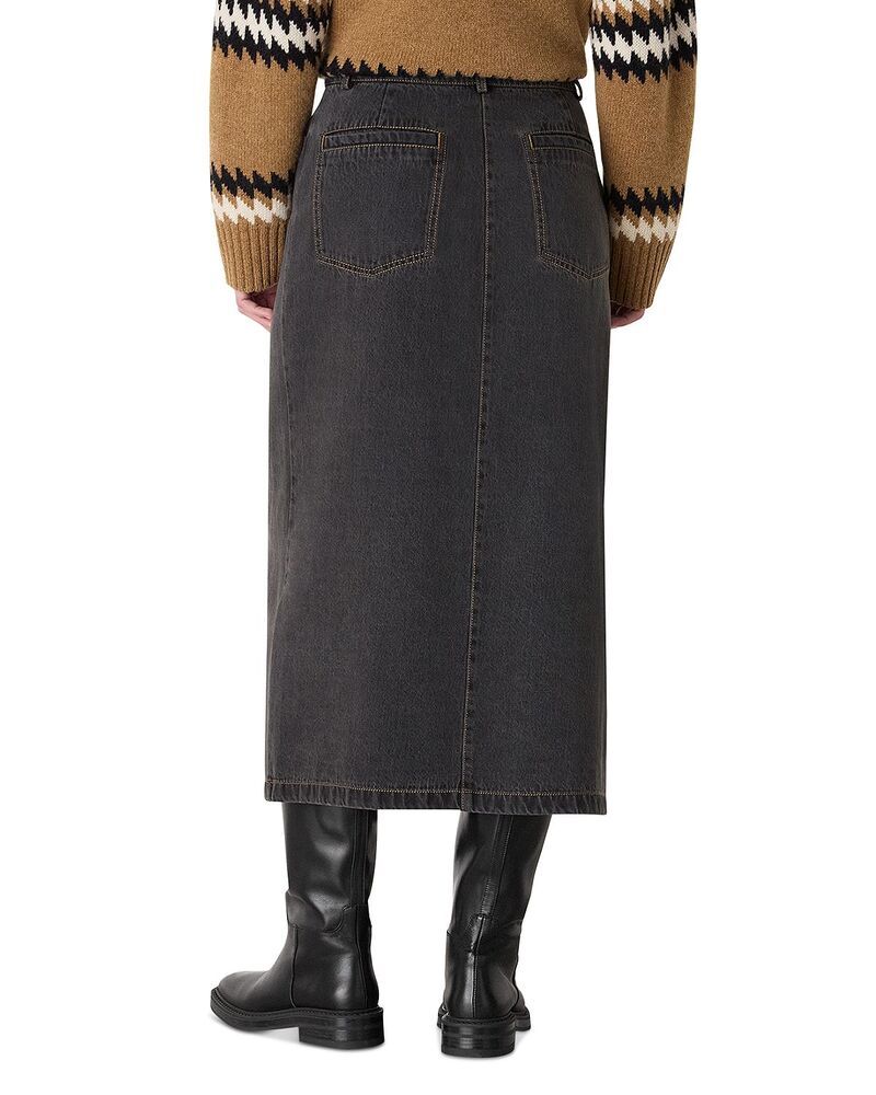 ホイッスルズ レディース ボトムスカート ミディ デニム Whistles Denim Button Wrap Midi Skirt Washed Black ブラック ホイッスルズ レディース ボトムスカート ミディ デニム Whistles Denim Button Wrap Midi Skirt Washed Black ブラック