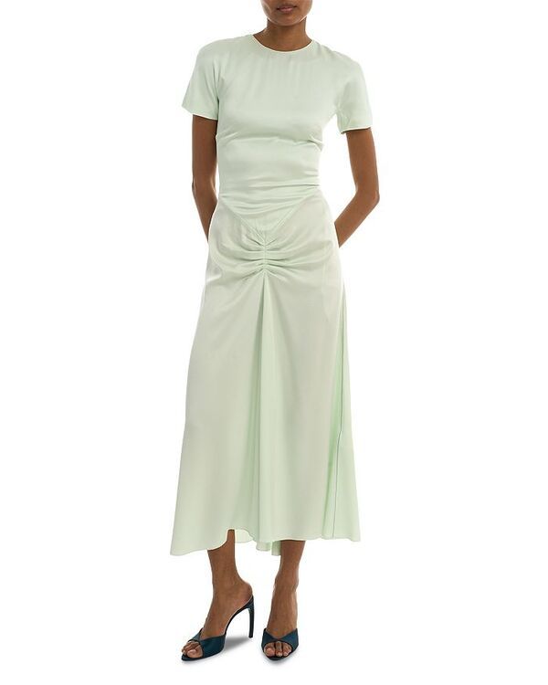 ヴィクトリア ベッカム レディース トップス ワンピース ミディ Tシャツ Victoria Beckham Gathered TShirt Midi Dress Aloe