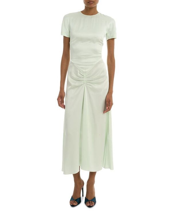 ヴィクトリア ベッカム レディース トップス ワンピース ミディ Tシャツ Victoria Beckham Gathered TShirt Midi Dress Aloe