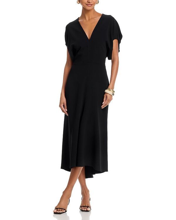 ヴィクトリア ベッカム レディース トップス ワンピース ミディ Victoria Beckham Blouson Midi Dress Navy ネイビー