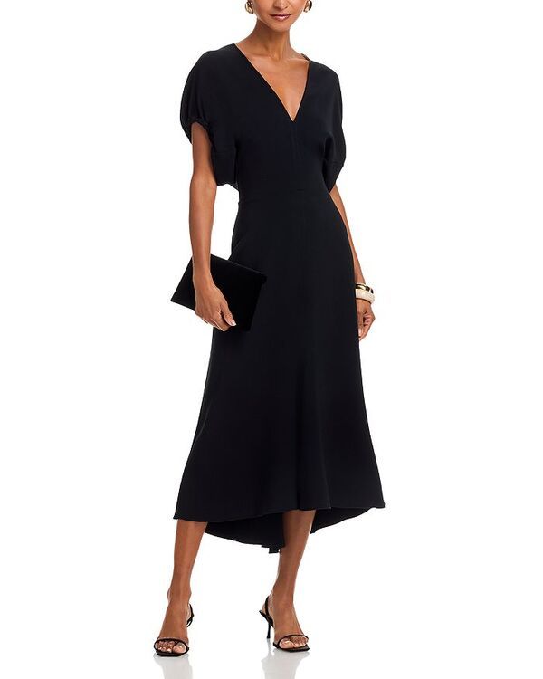 ヴィクトリア ベッカム レディース トップス ワンピース ミディ Victoria Beckham Blouson Midi Dress Navy ネイビー