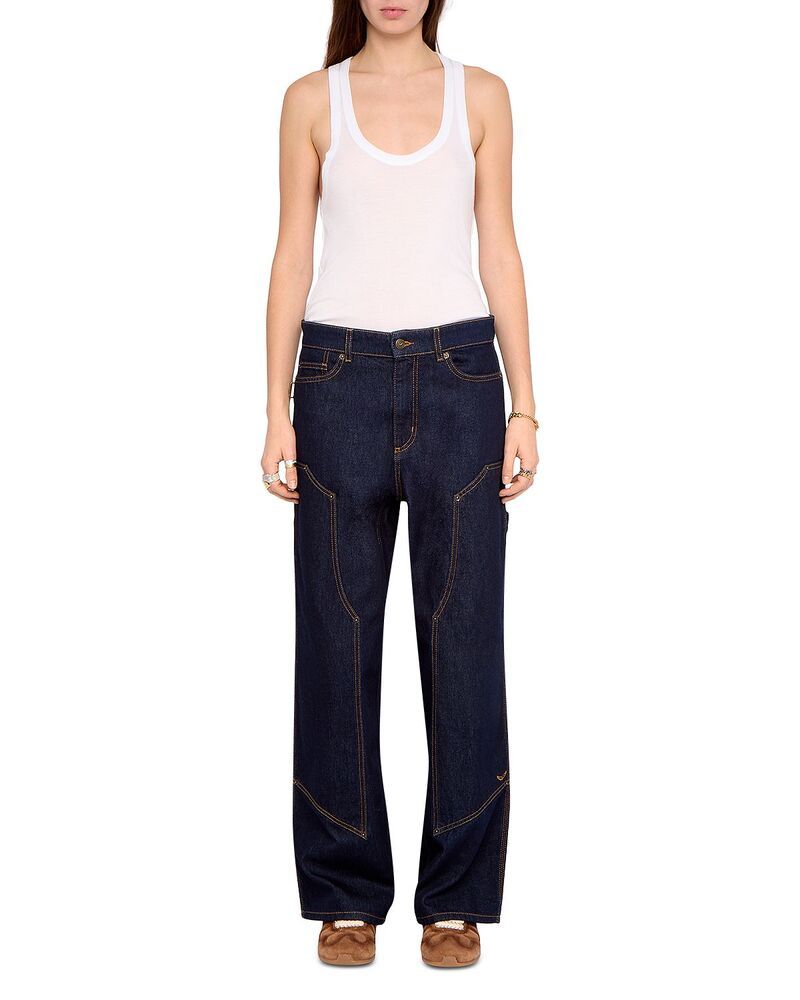 ザディグ エ ヴォルテール レディース ボトムス デニムパンツ ストレート ジーンズ Zadig Voltaire Perya Mid Rise Straight Leg Jeans in Brut
