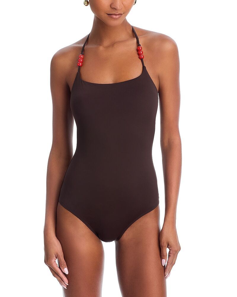 スタウド レディース 水着 上下セット STAUD Laird One Piece Swimsuit Dark ChocolateFlame チョコレート
