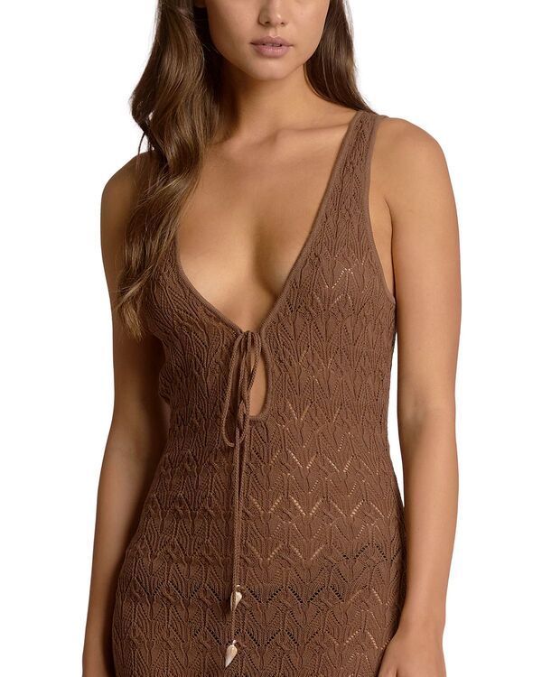 エラン レディース トップス ワンピース Elan Reversible Shell Trim Swim Cover Up Dress Brown ブラウン エラン レディース トップス ワンピース Elan Reversible Shell Trim Swim Cover Up Dress Brown ブラウン