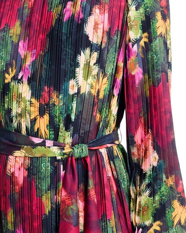 ティー・タハリ レディース トップス ワンピース プリーツ Tahari Round Neck Novelty Pleatedress Midnight Garden Print ティー・タハリ レディース トップス ワンピース プリーツ Tahari Round Neck Novelty Pleatedress Midnight Garden Print