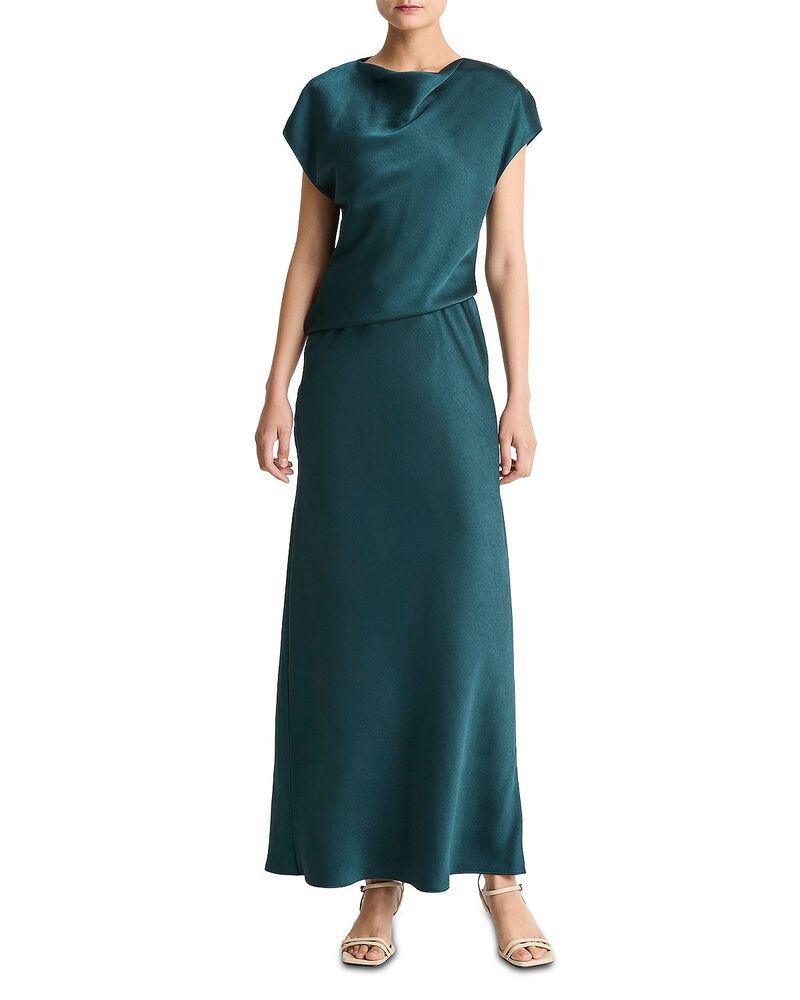 ヴィンス レディース トップス ワンピース ドレープ キャップ マキシ Vince Draped Cap Sleeve Maxi Dress Juniper