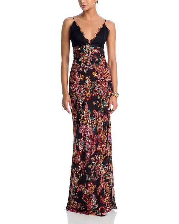 ラジャンス レディース トップス ワンピース レーストリム レース LAGENCE Susanna Lace Trim Slip Dress Black Multi ブラック