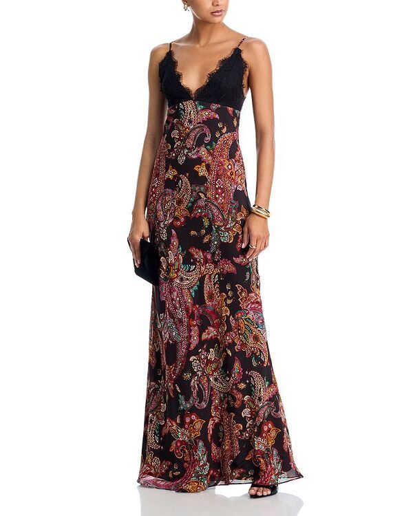 ラジャンス レディース トップス ワンピース レーストリム レース LAGENCE Susanna Lace Trim Slip Dress Black Multi ブラック