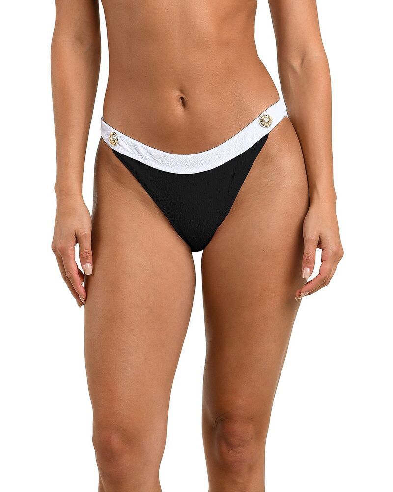 ラジャンス レディース 水着 ボトムスのみ カラーブロック LAGENCE Jean Colorblocked Chic Bikini Bottom Black ブラック