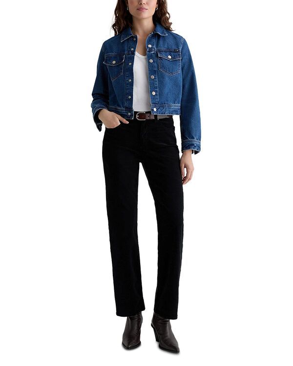 エージー レディース ボトムス デニムパンツ コーデュロイ ジーンズ AG Brinley Mid Rise Straight Corduroy Jeans in Super Black ブラック エージー レディース ボトムス デニムパンツ コーデュロイ ジーンズ AG Brinley Mid Rise Straight Corduroy Jeans in Super Black ブラック