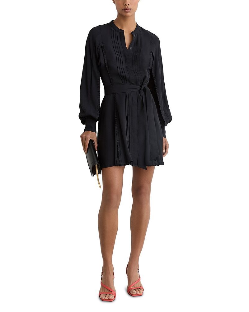 レイス レディース トップス ワンピース レース REISS Eliana Lace Detail Flippy Dress Navy ネイビー