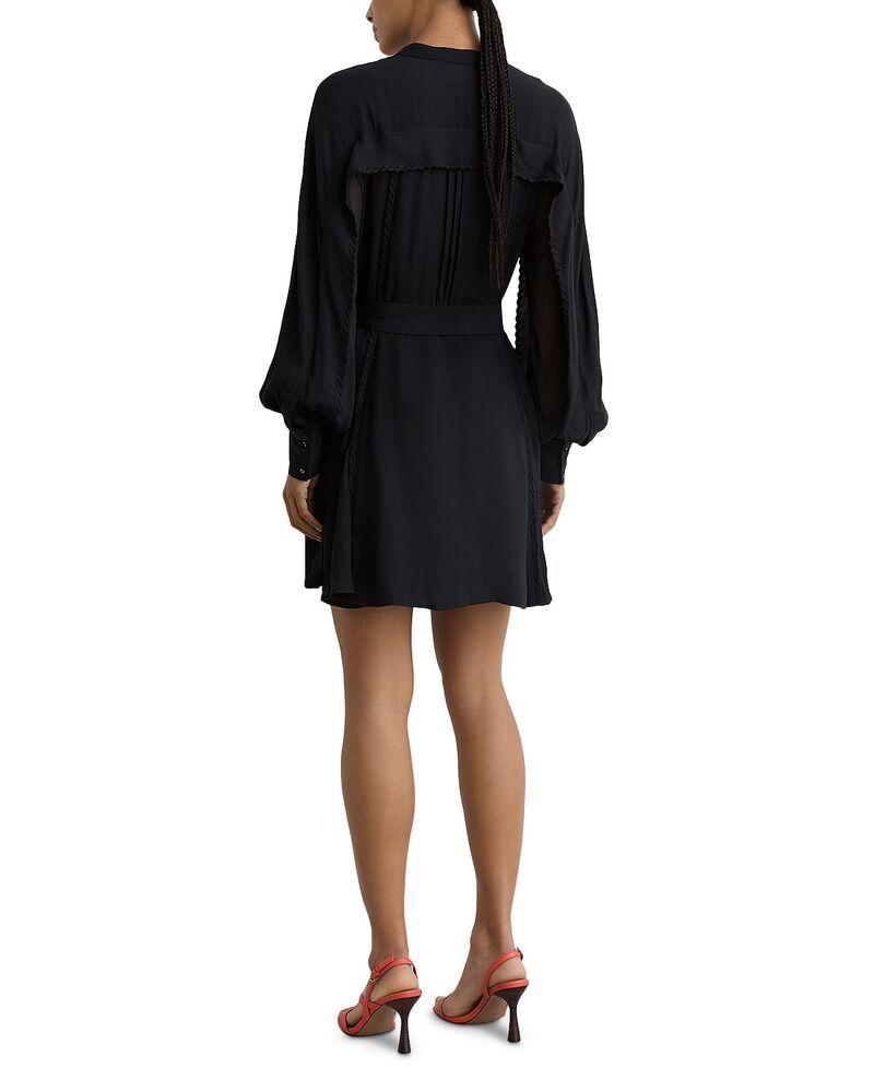レイス レディース トップス ワンピース レース REISS Eliana Lace Detail Flippy Dress Navy ネイビー