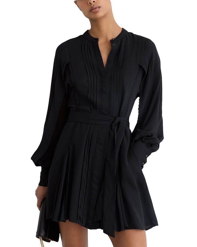 レイス レディース トップス ワンピース レース REISS Eliana Lace Detail Flippy Dress Navy ネイビー