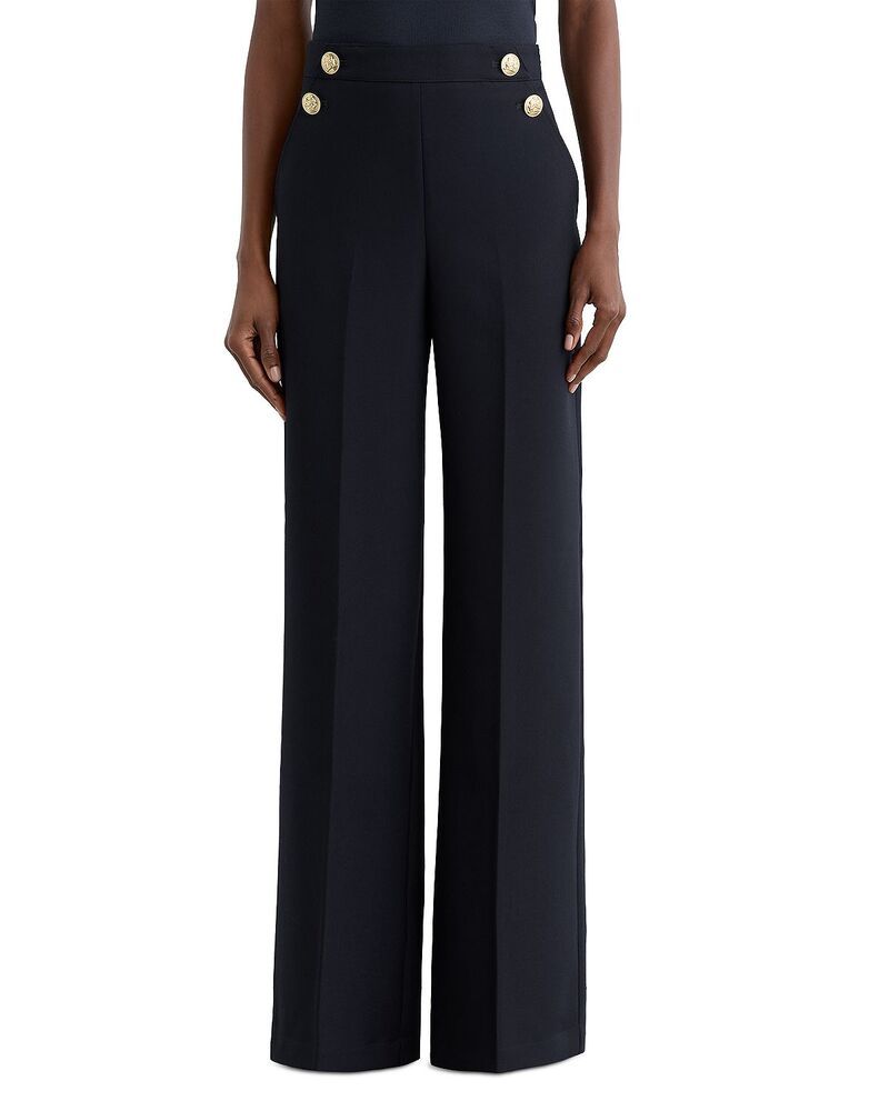 レイス レディース ボトムス カジュアルパンツ ワイドレッグ REISS Carley Wide Leg Trousers Navy ネイビー