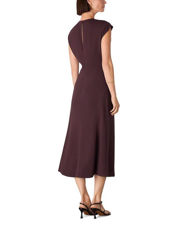 ホイッスルズ レディース トップス ワンピース ミディ Whistles Gathered Midi Dress Burgundy バーガンディ