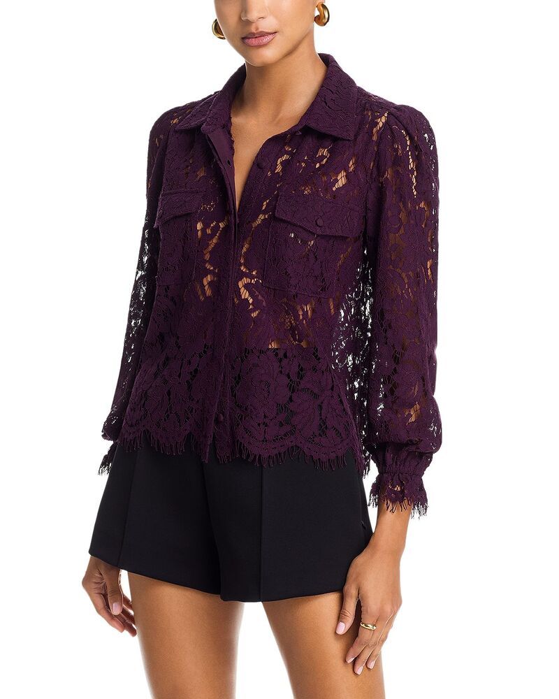 ジェネレーションラブ レディース トップス シャツ レース Generation Love Lina Lace Shirt Eggplant