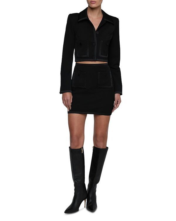 ラジャンス レディース ボトムスカート ミニ LAGENCE Cassiopeia Binding Mini Skirt Black ブラック