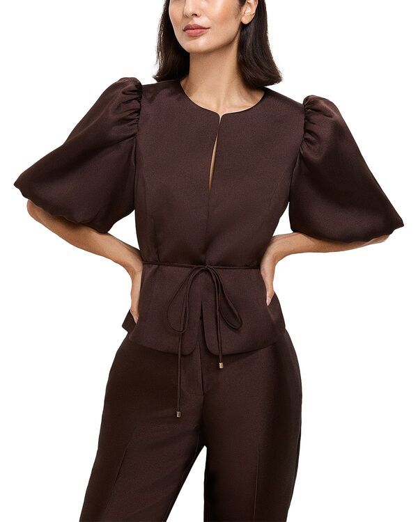 フェイズ・エイト レディース アウター ジャケット・ブルゾン サテン Phaseight Ivy Satin Puff Sleeve Jacket Brown ブラウン 38,220円