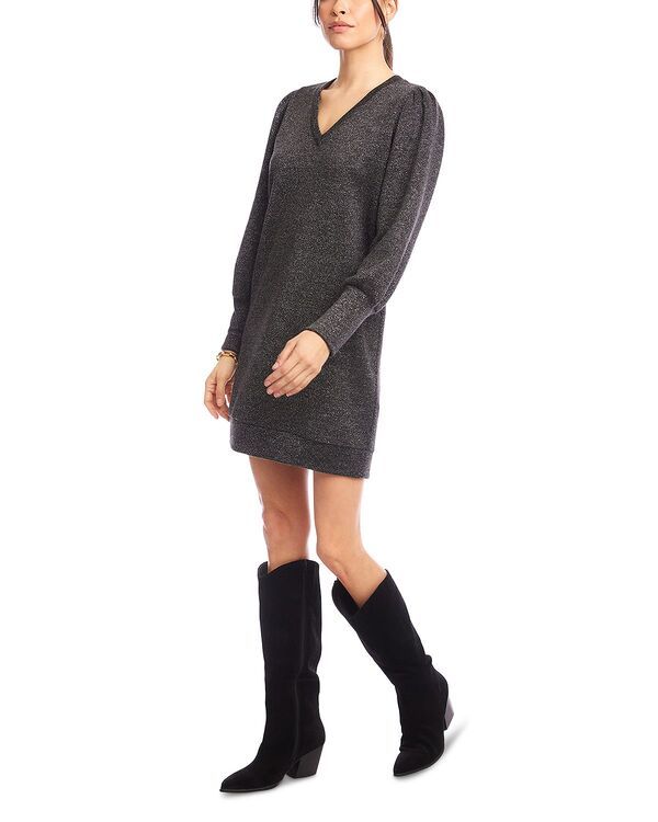 カレンケーン レディース トップス ワンピース Vネック Karen Kane Puffed Sleeve V Neck Dress Bks カレンケーン レディース トップス ワンピース Vネック Karen Kane Puffed Sleeve V Neck Dress Bks