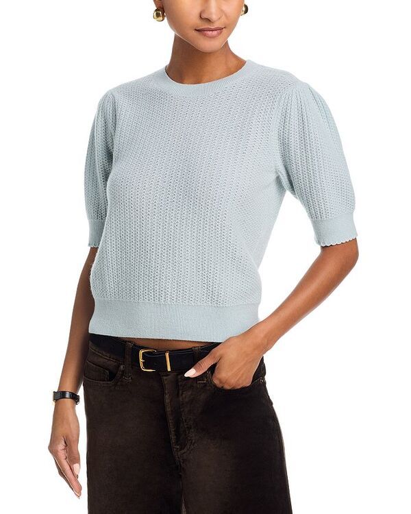 フレーム レディース アウター ニット・セーター FRAME The Ladder Pointelle Cashmere Sweater Sky Blue ブルー