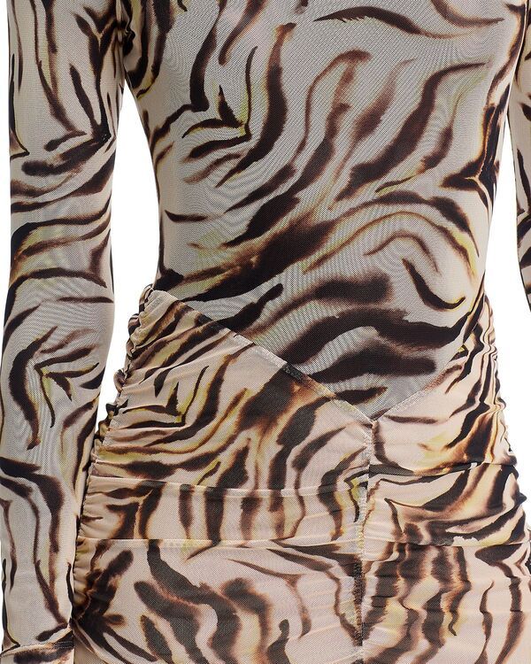 ナイトキャップ クロージング レディース トップス ワンピース メッシュ マキシ Nightcap Drop Waist Mesh Maxi Dress Zebra アニマル