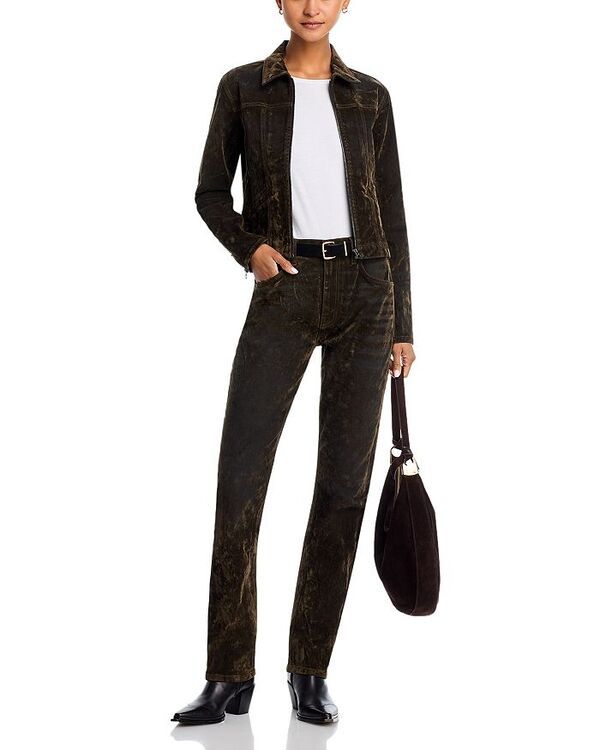 リダン レディース ボトムス デニムパンツ ジーンズ REDONE The Blondie High Rise Jeans in Olive Branch Flocked Olive Branch Flocked オリーブ リダン レディース ボトムス デニムパンツ ジーンズ REDONE The Blondie High Rise Jeans in Olive Branch Flocked Olive Branch Flocked オリーブ