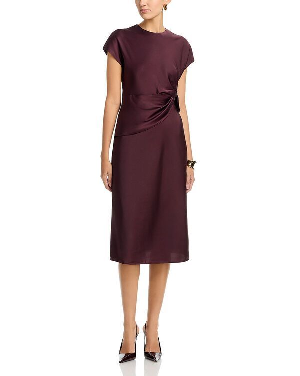 エリアスターズ レディース トップス ワンピース ドレープ サテン Area Stars Avery Draped Satin Dress Brown ブラウン