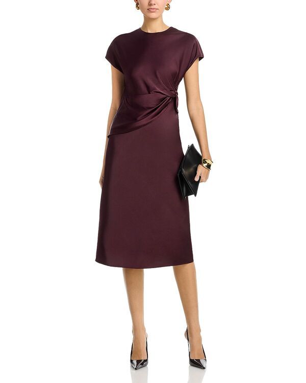 エリアスターズ レディース トップス ワンピース ドレープ サテン Area Stars Avery Draped Satin Dress Brown ブラウン エリアスターズ レディース トップス ワンピース ドレープ サテン Area Stars Avery Draped Satin Dress Brown ブラウン