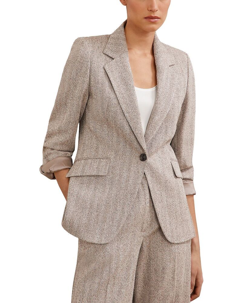 レイス レディース アウター ジャケット・ブルゾン REISS Isla Texture Jacket Grey グレー