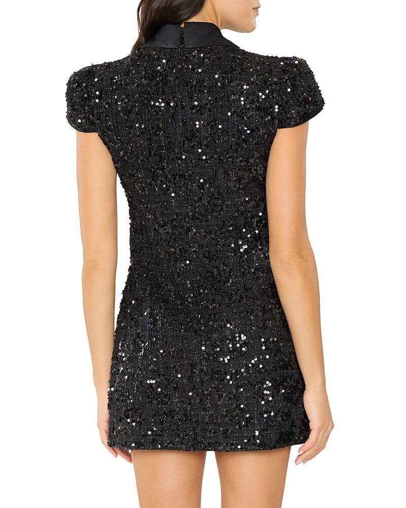 ライクリー レディース トップス ワンピース ミニ ツイード スパンコール LIKELY Estella Sequined Tweed Mini Dress Black ブラック