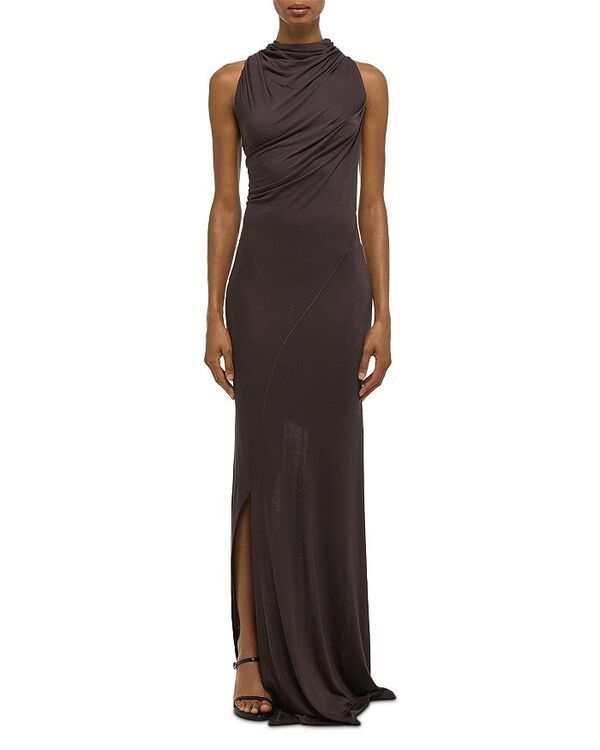 ヘルムート ラング レディース トップス ワンピース ドレープ マキシ Helmut Lang Draped Maxi Dress Dark Roast
