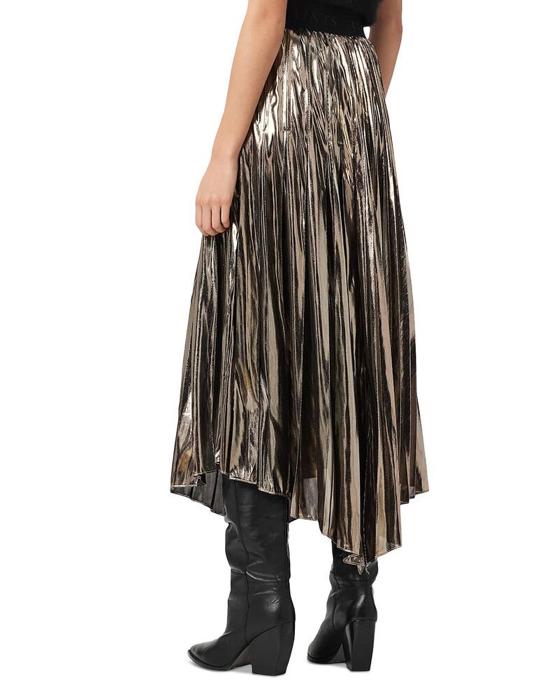 オールセインツ レディース ボトムスカート ALLSAINTS Jax Skirt Metallic Green グリーン