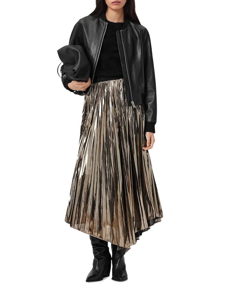 オールセインツ レディース ボトムスカート ALLSAINTS Jax Skirt Metallic Green グリーン