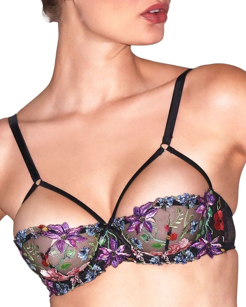 フレーデュマール レディース アンダーウェア ブラジャー Fleur du Mal Wildflower Balconette Bra Black ブラック