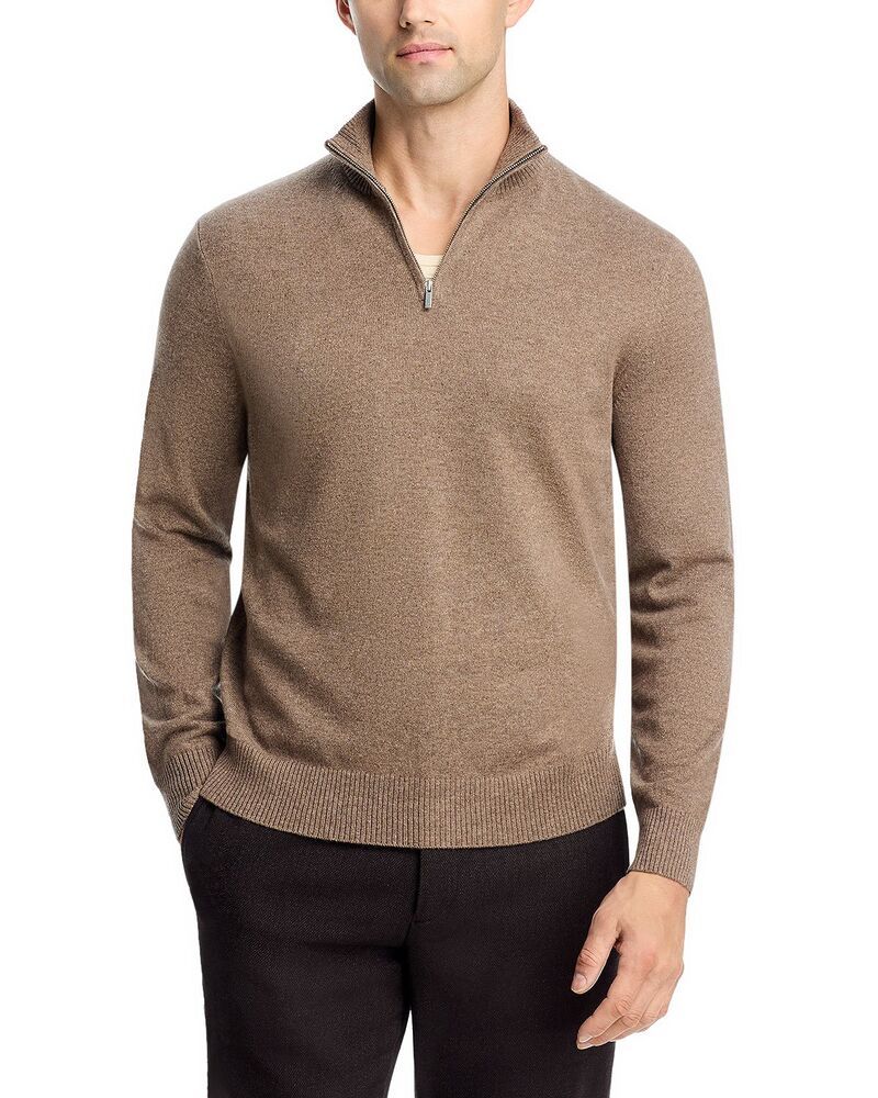 セオリー メンズ アウター ニット・セーター ハーフジップ Theory Hilles Cashmere Quarter Zip Sweater Dark Feather Melange