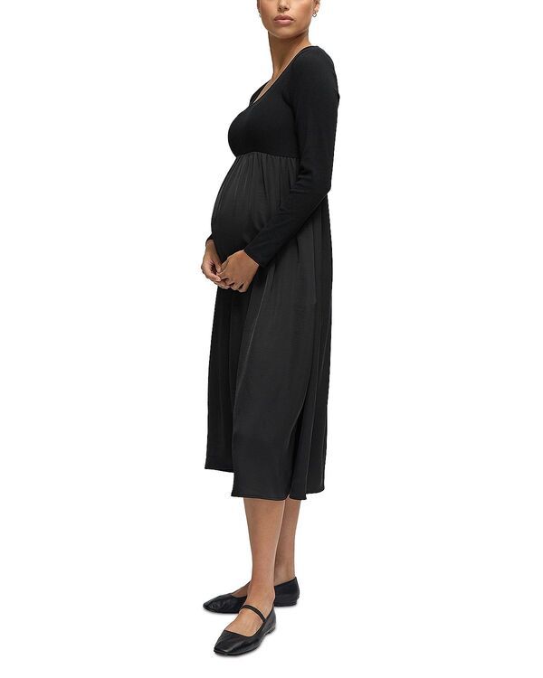 イングリッドイザベル レディース トップス ワンピース マタニティ Ingrid Isabel Mixed Media Maternity Dress Black ブラック イングリッドイザベル レディース トップス ワンピース マタニティ Ingrid Isabel Mixed Media Maternity Dress Black ブラック