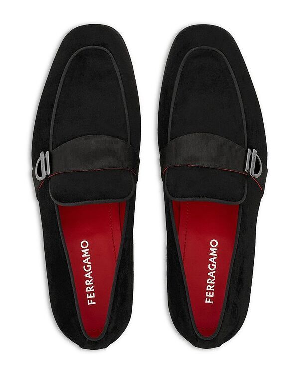 フェラガモ レディース シューズ スリッポン・ローファー ベルベット FERRAGAMO Mens Bitter Velvet Loafers Nero フェラガモ レディース シューズ スリッポン・ローファー ベルベット FERRAGAMO Mens Bitter Velvet Loafers Nero