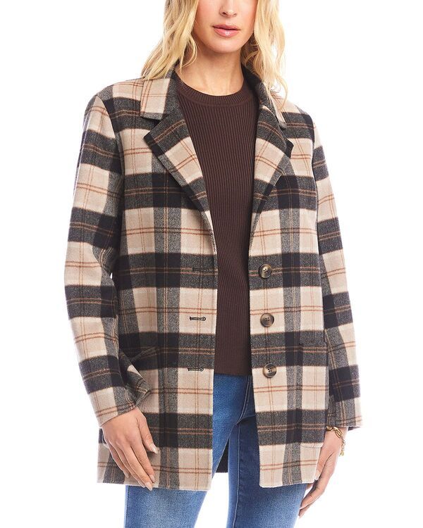 カレンケーン レディース アウター ジャケット・ブルゾン Karen Kane Oversized Brushed Plaid Jacket Plaid チェック