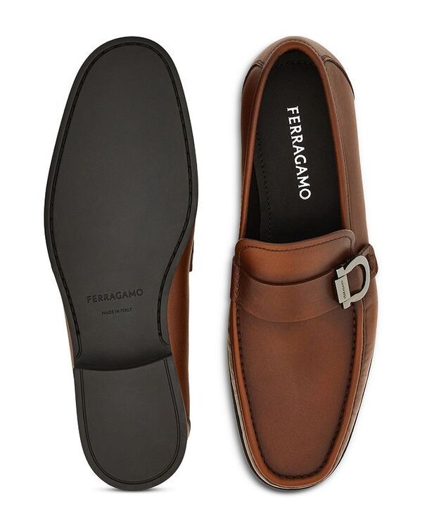 フェラガモ レディース シューズ スリッポン・ローファー FERRAGAMO Mens Buckle Slip On Loafers Natural