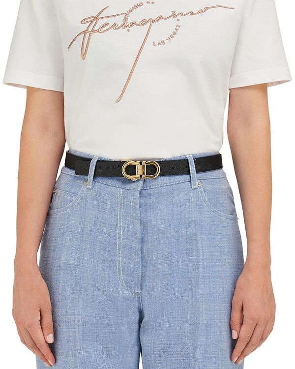 フェラガモ レディース アクセサリー ベルト レザー FERRAGAMO Womens Donna Reversibleather Belt Nero