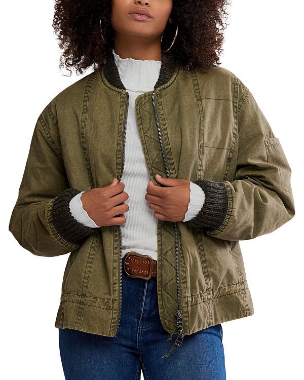 フリーピープル レディース アウター ジャケット・ブルゾン Free People Jax Washed Bomber Jacket Olive オリーブ