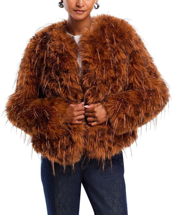 アクア レディース アウター ジャケット・ブルゾン AQUA Faux Fur Toggle Jacket Exclusive Leopard アニマル